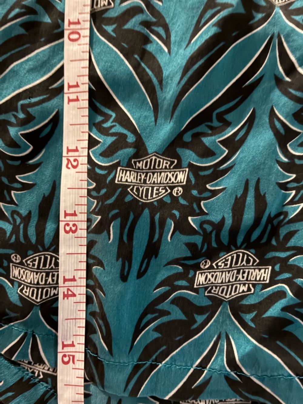 Harley-Davidson Teal and Black Logo Print Boxers 100 % silk size large - Picture 6 of 6
